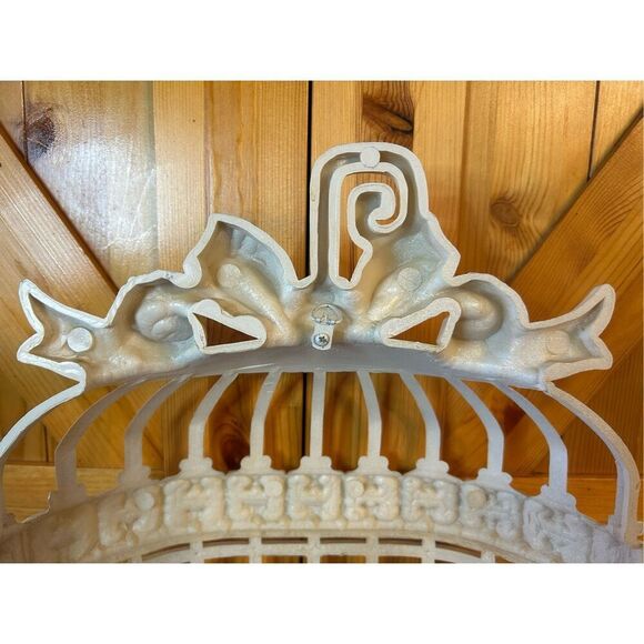 LARGE VINTAGE WHITE RESIN BIRD CAGE WALL HANGING ~ UNIVERSAL STATUARY 1974 - Picture 6 of 13